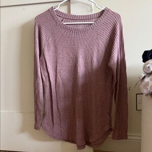 American Eagle Soft and Sexy mauve waffle long sleeve top